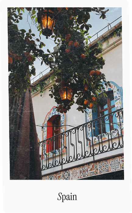 A polaroid captioned Spain